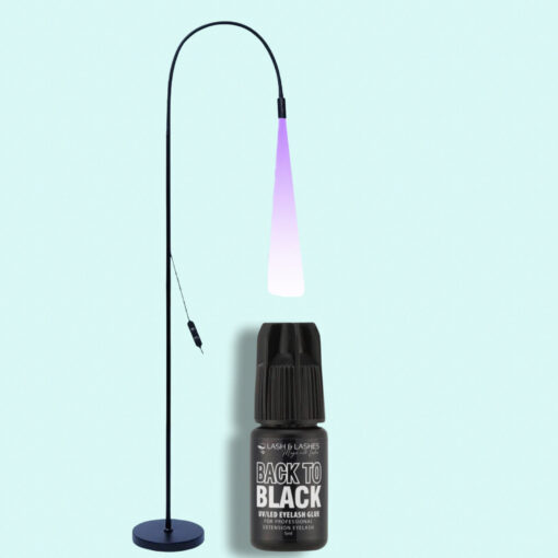 UV / LED Lamp with Adjustable Focus + Purple UV / LED Eyelash Glue 3 ml.