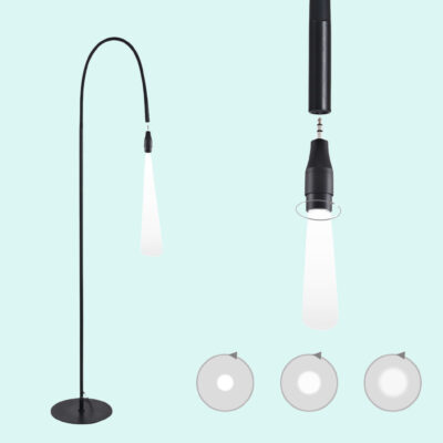 White Light LED Lamp with Adjustable Focus + 03 Sec UV/LED Eyelash Glue 3ml.